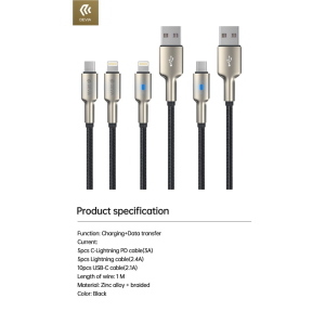 Cavo Bubble Usb A - Lightning lega zinco ricambio Espositore