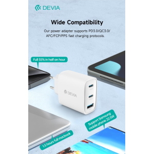Caricatore da muro 65W batterie PD GaN 2 uscite Tipo-C e una Usb A