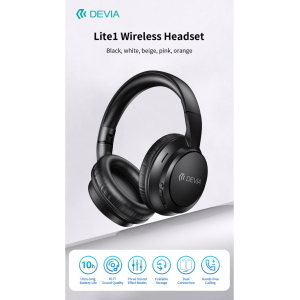 Devia Lite1 Cuffie Over-Ear Wireless ad Alta Autonomia con Audio AAC e Ricarica Type-C Bianche