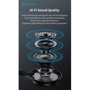Devia Lite1 Cuffie Over-Ear Wireless ad Alta Autonomia con Audio AAC e Ricarica Type-C Bianche