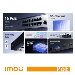 Imou N236-16P - NVR PoE 36 Canali / 16 Porte PoE