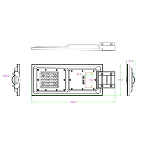 LUMIX SPACE Lampione LED Stradale Solare 100W + Crepuscolare + movimento