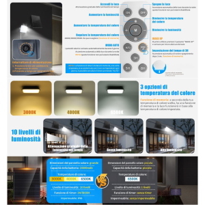 LUMIX SPACE PROIETTORE SOLARE LED 3WHITE 150W + Crepuscolare