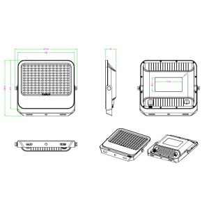 LUMIX SPACE PROIETTORE SOLARE LED 3WHITE 200W + Crepuscolare
