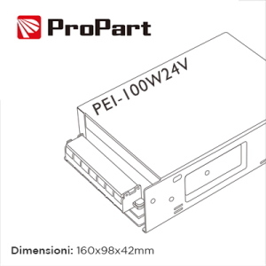 Alimentatore Scatolato IP20 24V 100W 4.16A Dimensioni:160*98*42mm