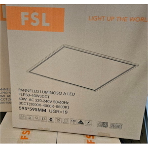 FSL Pannello LED 60x60cm - 40W 3000K-4000K-6500K CRI80 BACK-LIT