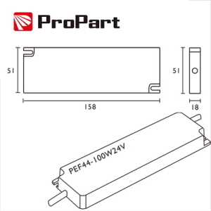 Alimentatore IP44 24V 100W 4.16A Size:158*51*18mm