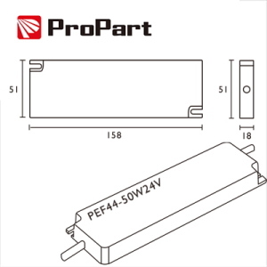 Alimentatore IP44 24V 50W 2.08A Size:158*51*18mm