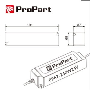 Alimentatore IP67 24V 240W 10A Size:191*68*37mm