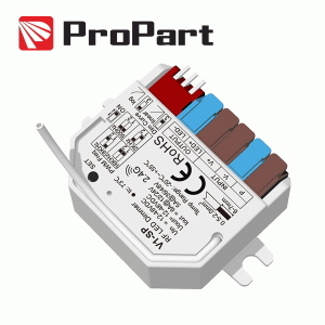 ProPart-El Controller Dimmer LED Monocolore RF 12-48V Push DIM 6A Compatibile con Telecomando 2.4G RF