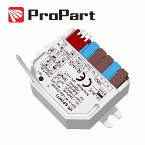 ProPart-El Controller Dimmer LED Monocolore WiFi + RF 12-48V Push DIM 6A Compatibile con Tuya Smart e Telecomando 2.4G RF