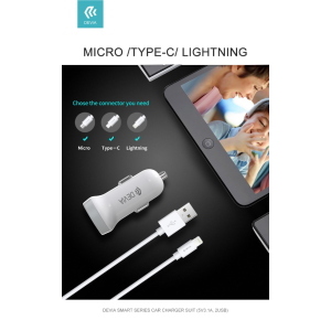 Suit Carica Auto 3.1A 2 Out + Cavo Lightning per Apple iOS