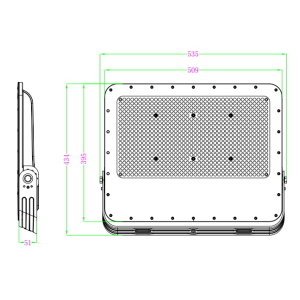 LUMIX SPACE Proiettore Faro LED per esterni 500w 4000K 100lm/w 90° IP65