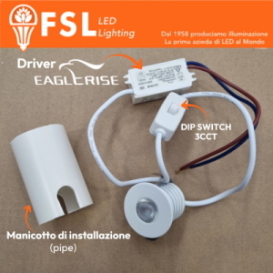 FSL VEGA - Punto luce LED Spotlight - 1W 3CCT - 37*37mm - IP20 - Driver Eaglerise