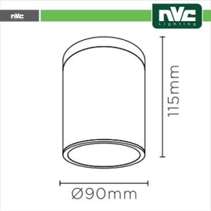 NVC Downlight Sporgente IP54 - 8W 760LM 3000K 45Â°