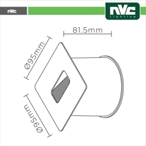 NVC Segnapasso a parete Quadrato - 4W 3000K IP65