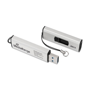 PEN DRIVE 256GB MEDIARANGE USB 3.2 Gen.1 Slider argento-nero