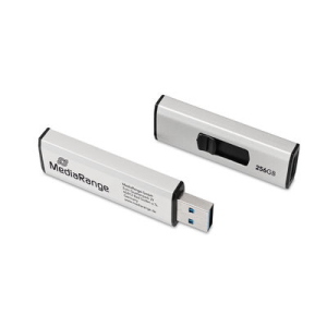 PEN DRIVE 256GB MEDIARANGE USB 3.2 Gen.1 Slider argento-nero