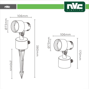 NVC Faretto da giardino con picchetto 9W 3000K IP65 24°