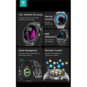 Smart Watch Pro1 EM705 IP68 Display Amoled HD Nero