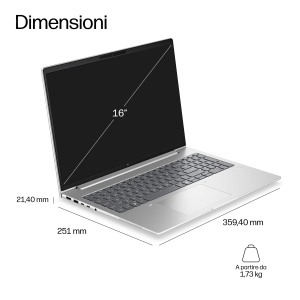 HP EliteBook 6 G2a 16" Next Gen AI PC Wolf Pro Security Edition AMD Ryzen AI 7 WUXGA 16 GB DDR5-SDRAM 512 GB SSD Wi-Fi 7 (802.11be) Win 11 Pro Argento