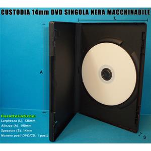 CUSTODIA 14mm DVD SINGOLA NERA MACCHINABILE