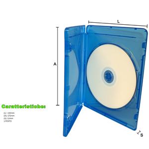 CUSTODIA 11mm BD SINGOLA CLEAR BLU LOGO blu-ray argento