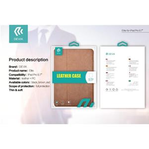 Custodia in Pelle Elite con On/Off Apple iPad Pro 9.7" Marrone