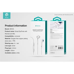 Auricolari con Mic e Controllo EarPods 1.2 mt Bianco