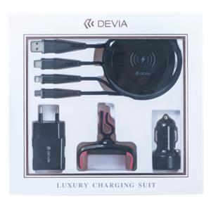 Luxury Suit Carica Supporto e Cavi Smartphone Nero