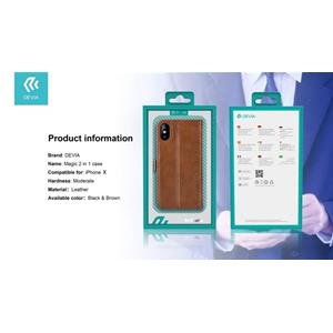 Cover in Pelle con Porta Documenti Magic Apple IPhone X Nera