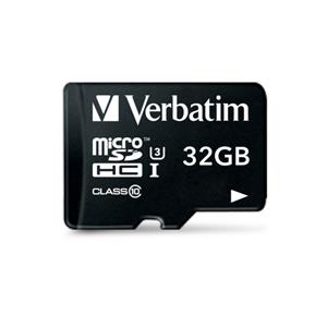 microSD 32GB VERBATIM SDHC c10 UHS-I\U3 PRO con adattatore 90R\45W