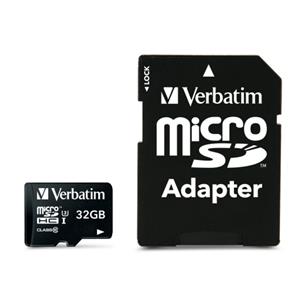 microSD 32GB VERBATIM SDHC c10 UHS-I\U3 PRO con adattatore 90R\45W