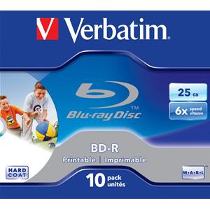 BD-R SL 25GB 6x Jewel 10pz VERBATIM InkJet Bianca 22-118
