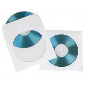 BUSTINE CD DVD CARTA  BIANCA e OBLO' TRASP con ALETTA Conf.100pz