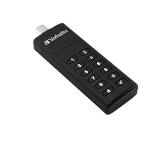 PEN DRIVE 128GB VERBATIM USB 3.1 GEN 1 KEYPAD SECURE WITH 256-BIT AES HARDWARE ENCRYPTION USB C