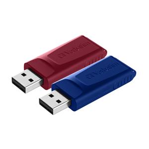 PEN DRIVE 32GB VERBATIM USB 2.0 SLIDER 2 X (RED \ BLUE)