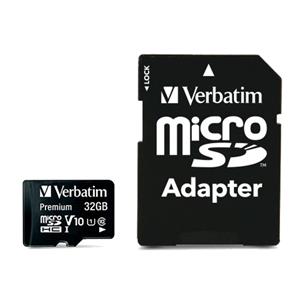 microSD 32GB VERBATIM SDHC c10 UHS-I\U1 con adattatore 90R\10W - 600x