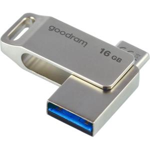 PEN DRIVE 16GB GOODRAM USB 3.2/TYPE C DualDrive ODA3 SILVER 60R/20W