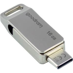 PEN DRIVE 16GB GOODRAM USB 3.2/TYPE C DualDrive ODA3 SILVER 60R/20W