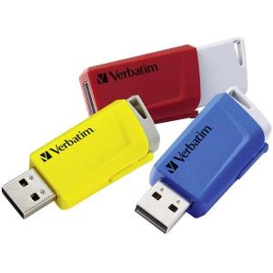 PEN DRIVE 16GB VERBATIM USB 3.0 Store'n'Click nera blu gialla conf.3pz