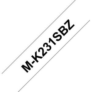 BROTHER NASTRO NERO su BIANCO 12mm x 8mt MK231SBZ COMPATIBILE