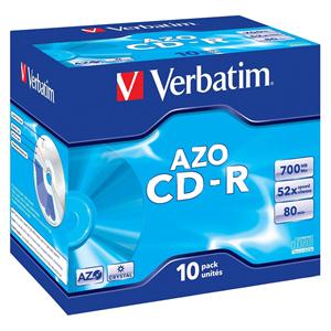 CD-R 700MB 52x Jewel 1pz VERBATIM Azo