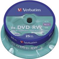 DVD-RW 4.7GB 4x Cake 25pz VERBATIM SERL ReWritable