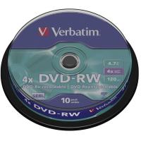 DVD-RW 4.7GB 4x Cake 10pz VERBATIM SERL ReWritable