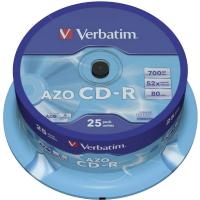 CD-R 700MB 52x Cake 25pz VERBATIM Azo