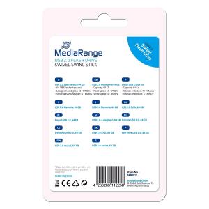 PEN DRIVE 64GB MediaRange USB 2.0 NERA con SWIVEL
