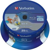 BD-R SL 25GB 6x Cake 25pz VERBATIM InkJet Bianca 22-118