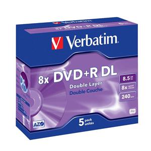 DVD+R DL 8.5GB/240min 8x Jewel 1pz VERBATIM Azo