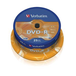 DVD-R 4.7GB 16x Cake 25pz VERBATIM Azo